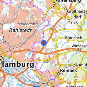 Lage in der gesuchten Region 